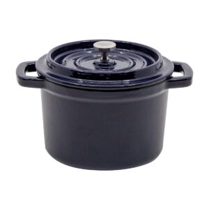 Emaliuotas ketaus mini puodas, mėlynas, 0,65 l.