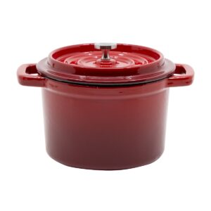 Emaliuotas ketaus mini puodas, raudonas, 0,65 l.