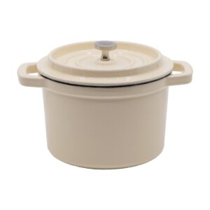 Emaliuotas ketaus mini puodas, baltas, 0,65 l.